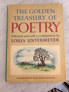 Vintage book The Golden Treasury of Poetry by Louis Untermeyer - Yellow Cover
